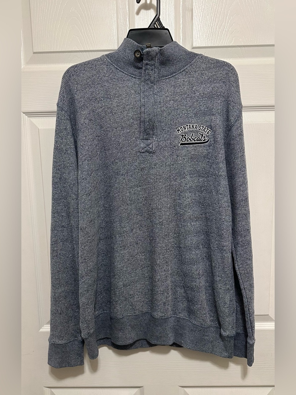 MV Sport Heathered Blue Montana State Bobcats Quarter-Zip Sweater